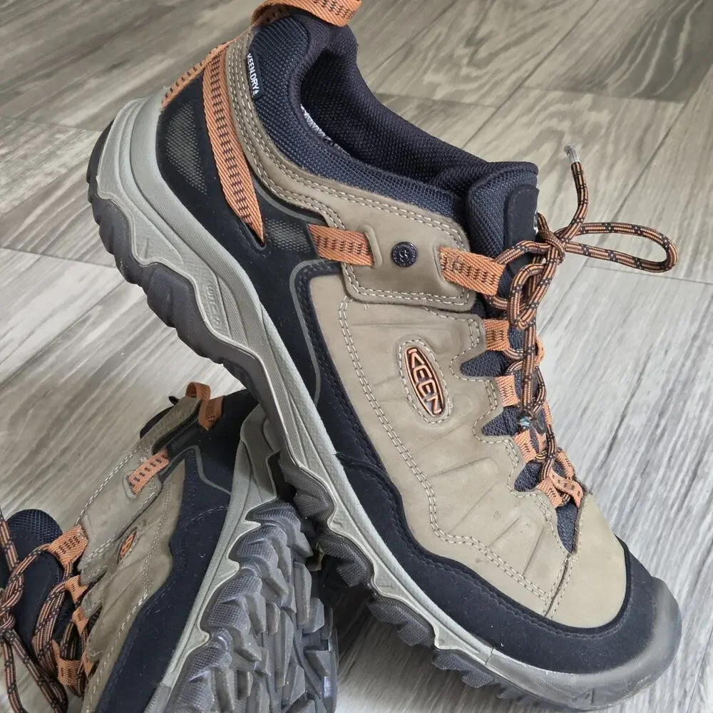 KEEN Targhee IV Men's 13 Waterproof Hiking Shoes, Sea Turtle/Roasted Pecan Color